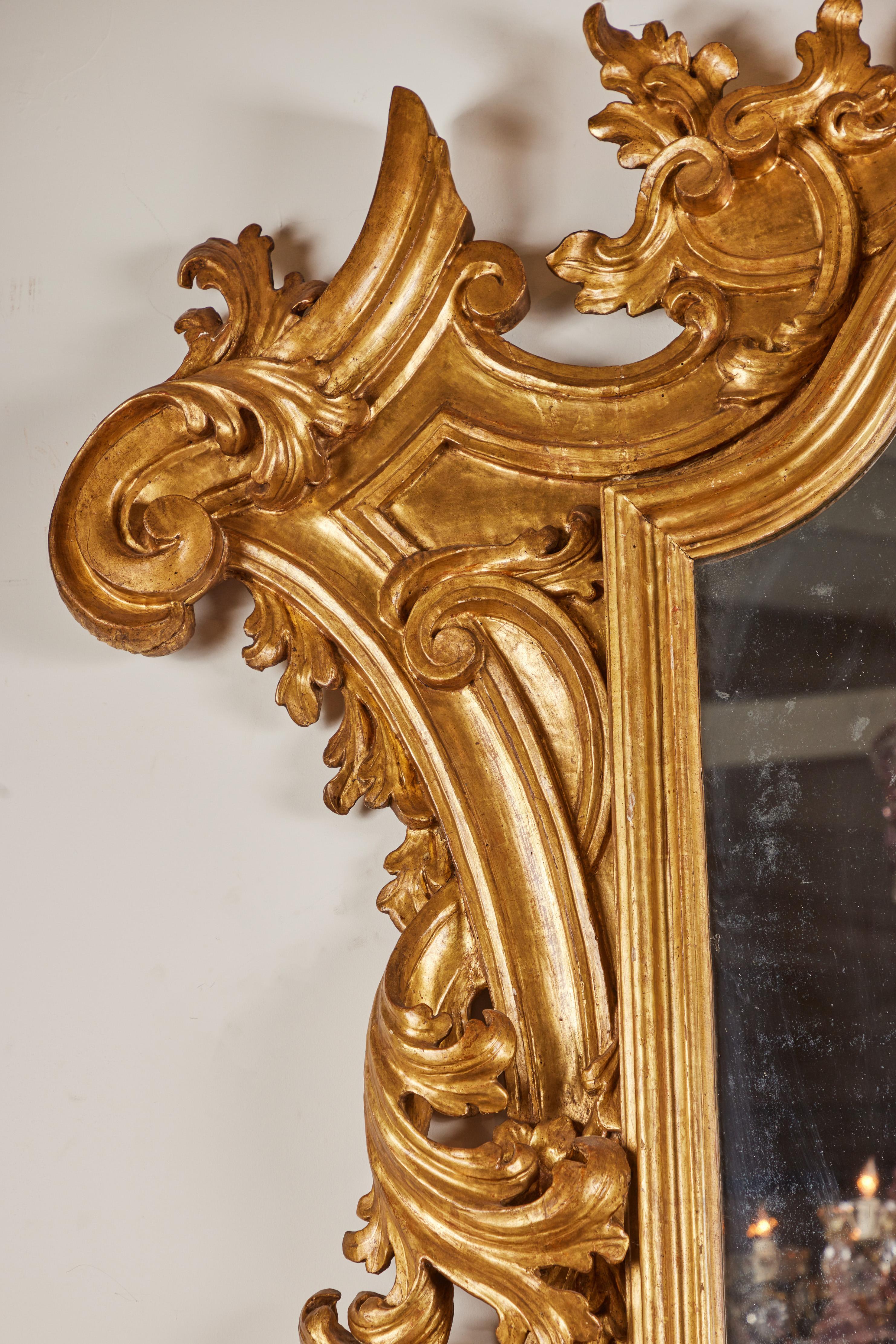 Italian Mid-19th Century, Gilded Venetian Mirror For Sale