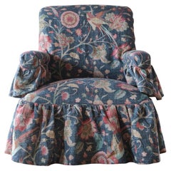Mid 19th century Gillows open armchair in Colefax and fowler printed linen