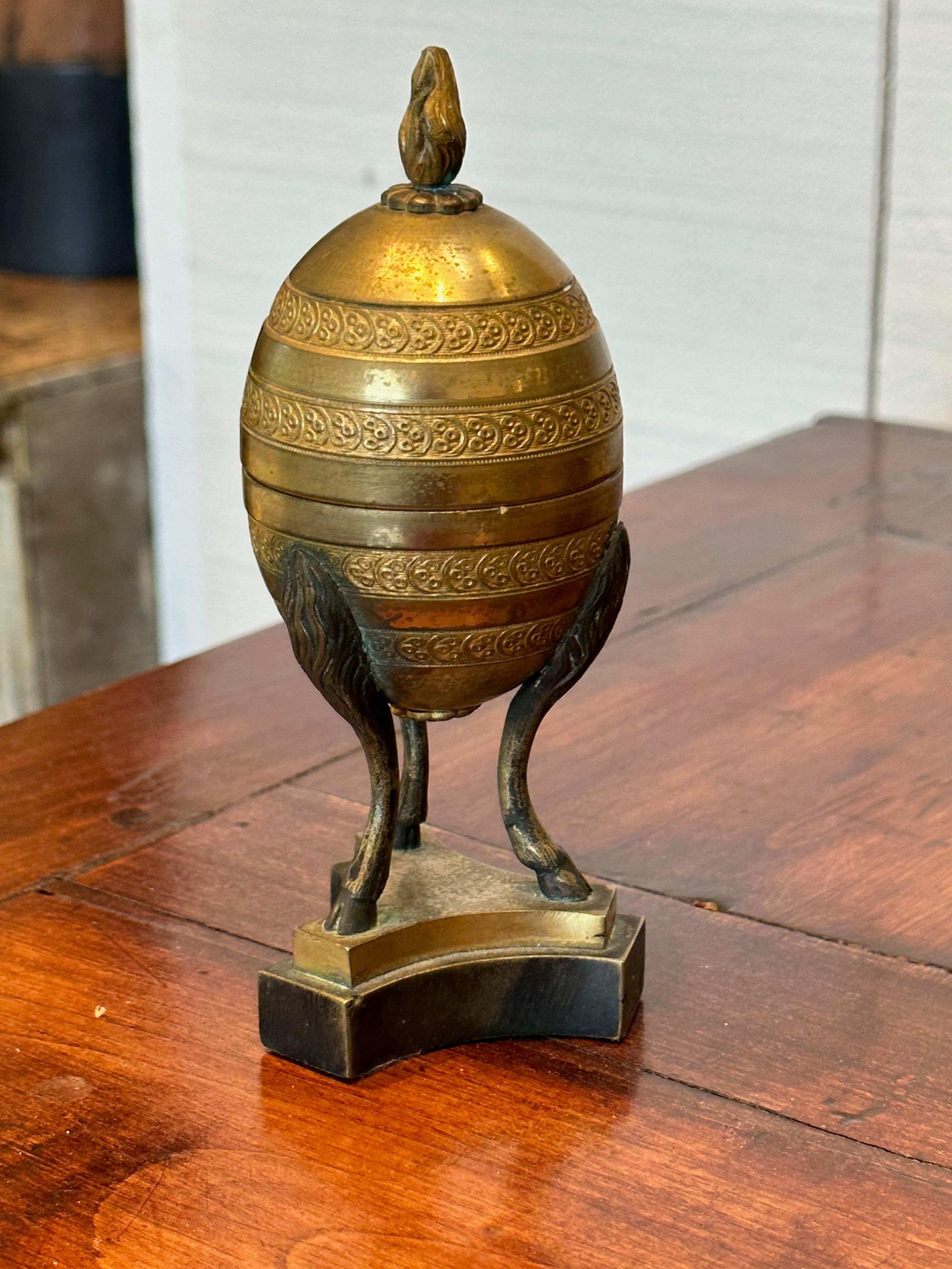 French Mid 19th Century Gilt Bronze Egg