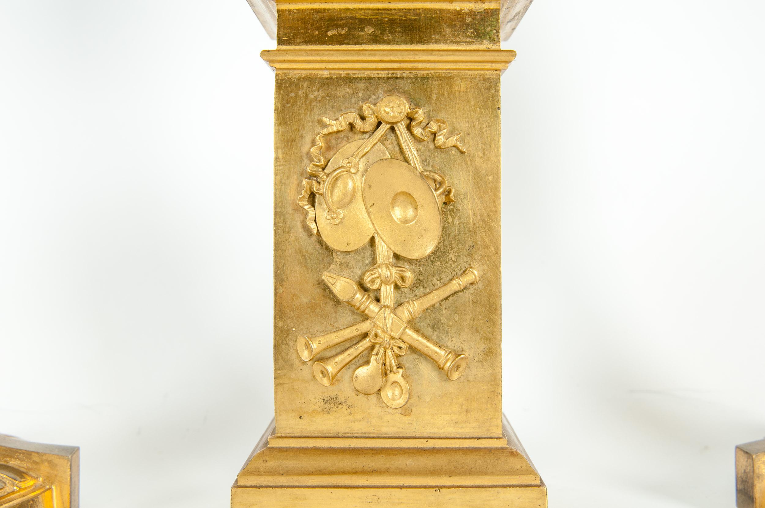 Mid-19th Century Gilt Bronze Three Piece Garniture Set 2