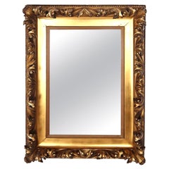 Mid-19th Century Gilt Classical Acanthus Looking Glass Mirror