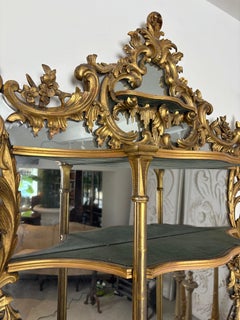 Mid 19th Century Giltwood Carved Wood Rococo Wall Mirror