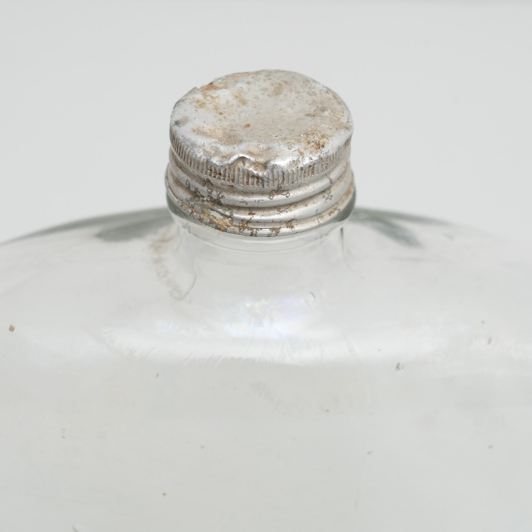 Mid-19th Century Glass Bottle with Metal Cap For Sale 4