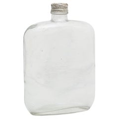 Antique Mid-19th Century Glass Bottle with Metal Cap
