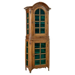 Mid 19th century glazed carved oak liège cabinet