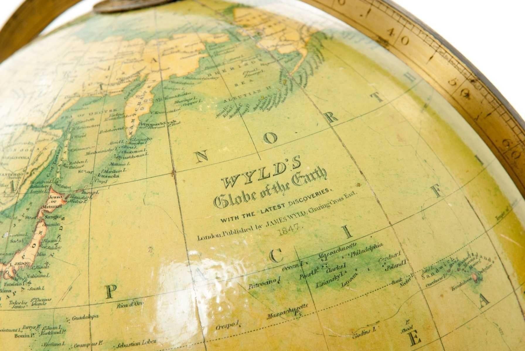 English Mid 19th Century Globes by Wyld, London, 1847 For Sale