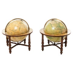 Globes du milieu du 19e siècle par Wyld, Londres, 1847