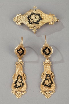 Mid-19th Century Gold Set with Enamel, Napoleon III