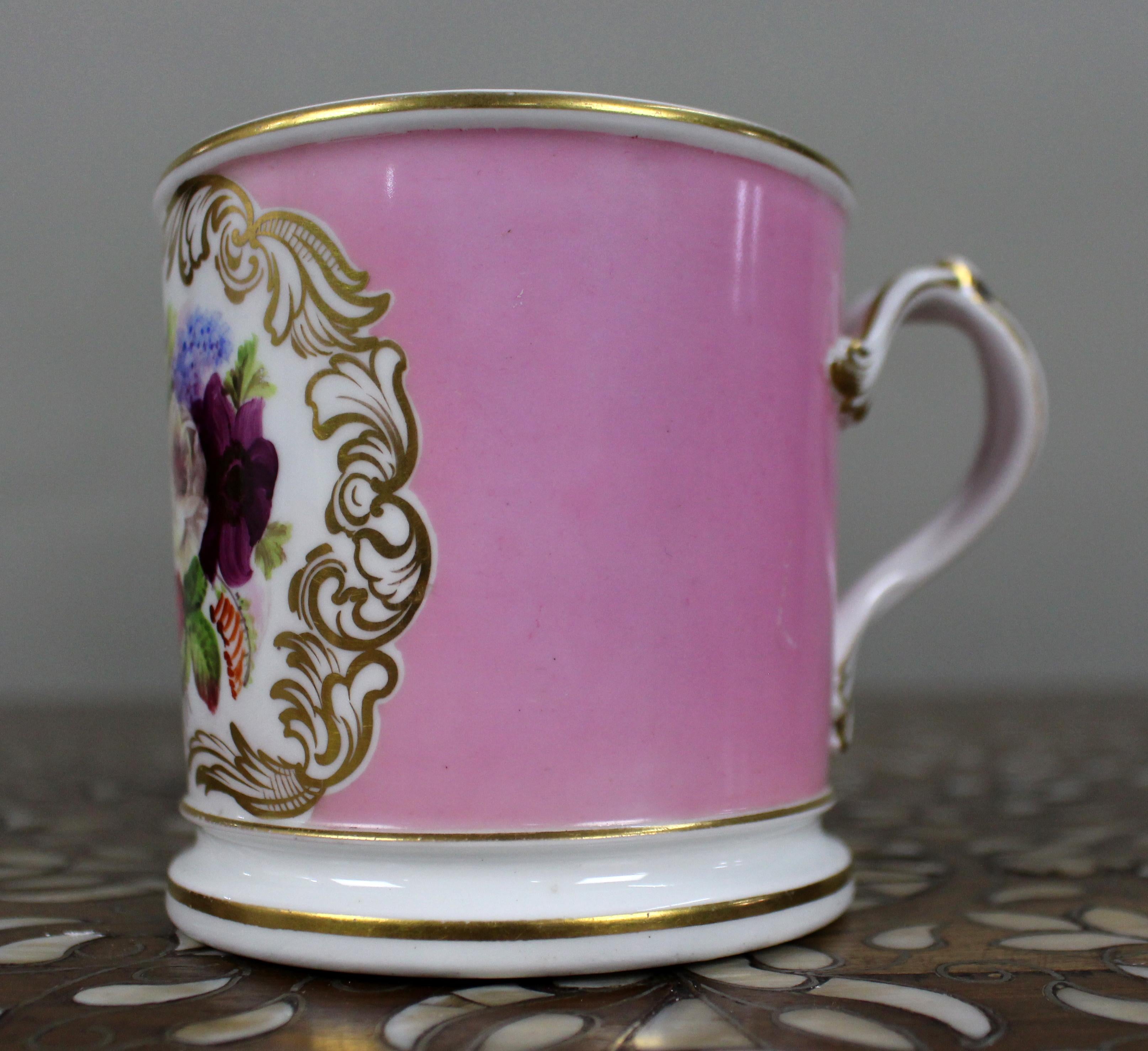 Mid-19th Century Grainger Worcester Porcelain Tankard – Rose Pompadour Ground For Sale 1
