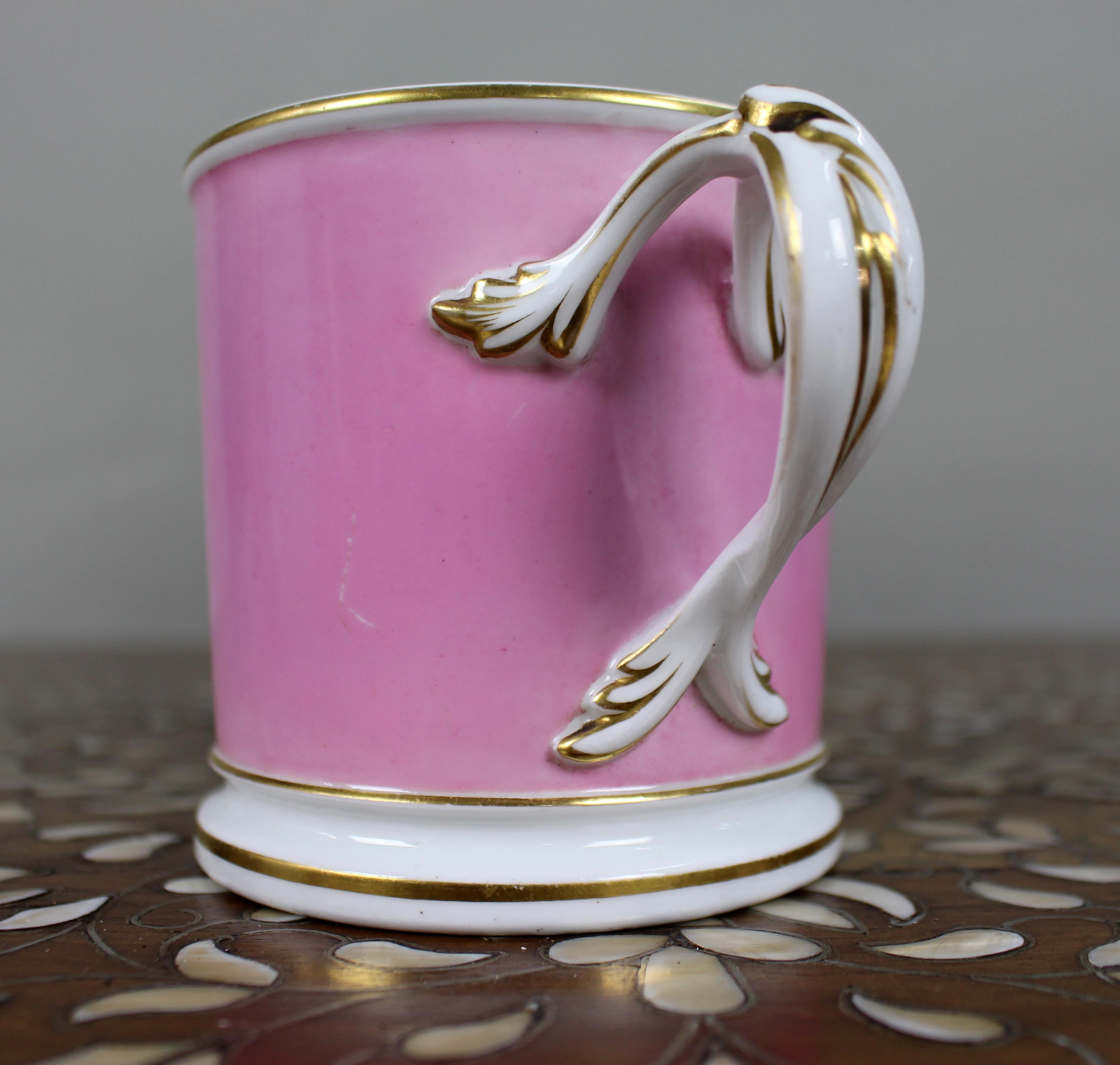 Mid-19th Century Grainger Worcester Porcelain Tankard – Rose Pompadour Ground For Sale 2