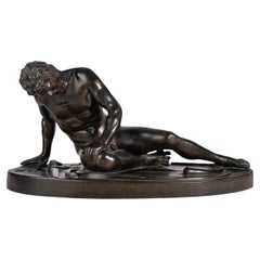 Sculpture figurative en bronze du Grand Tour du milieu du XIXe siècle "Le Gaulois mourant", Italie