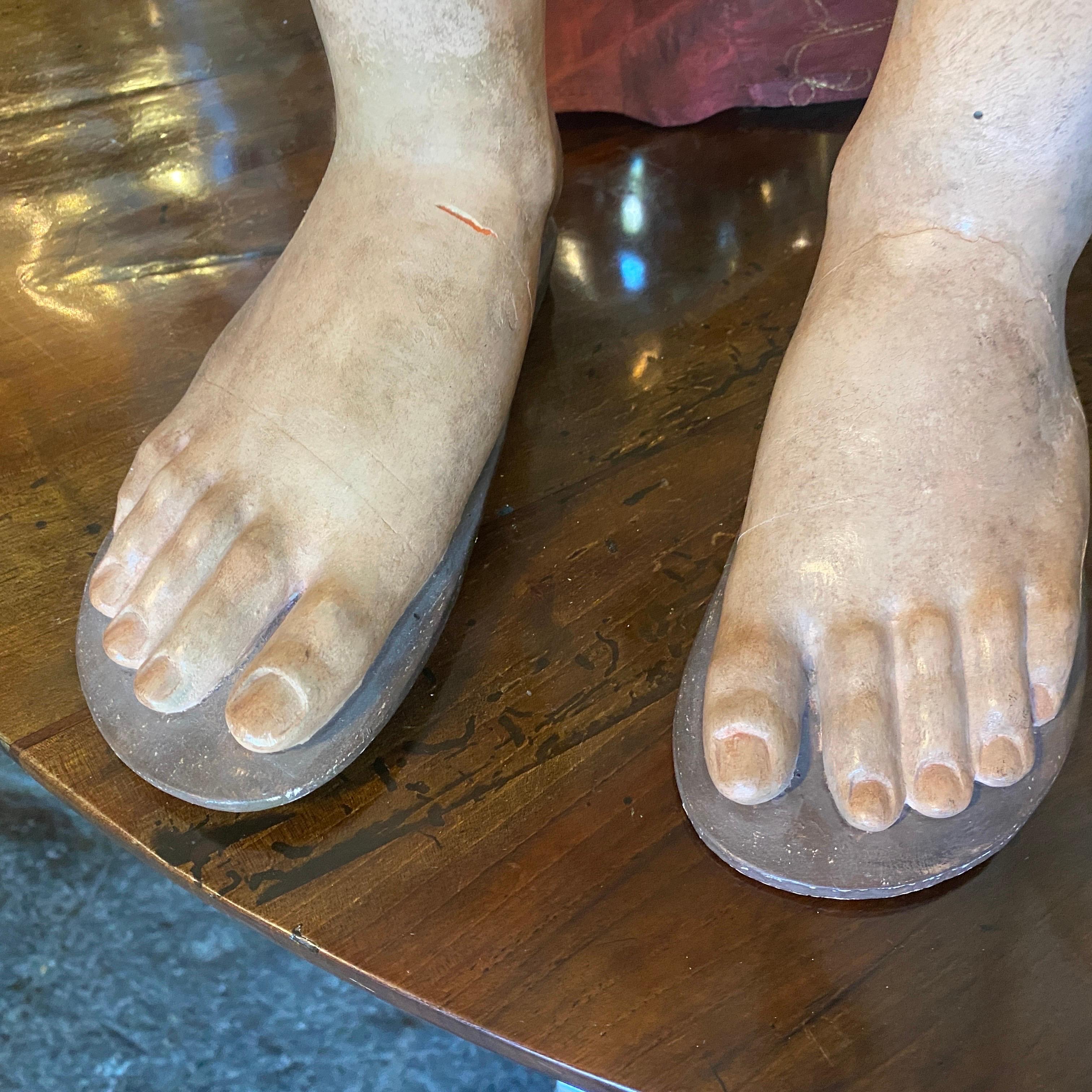 Mid-19th Century Hand-Carved and Lacquered Wood Italian Feet For Sale 6