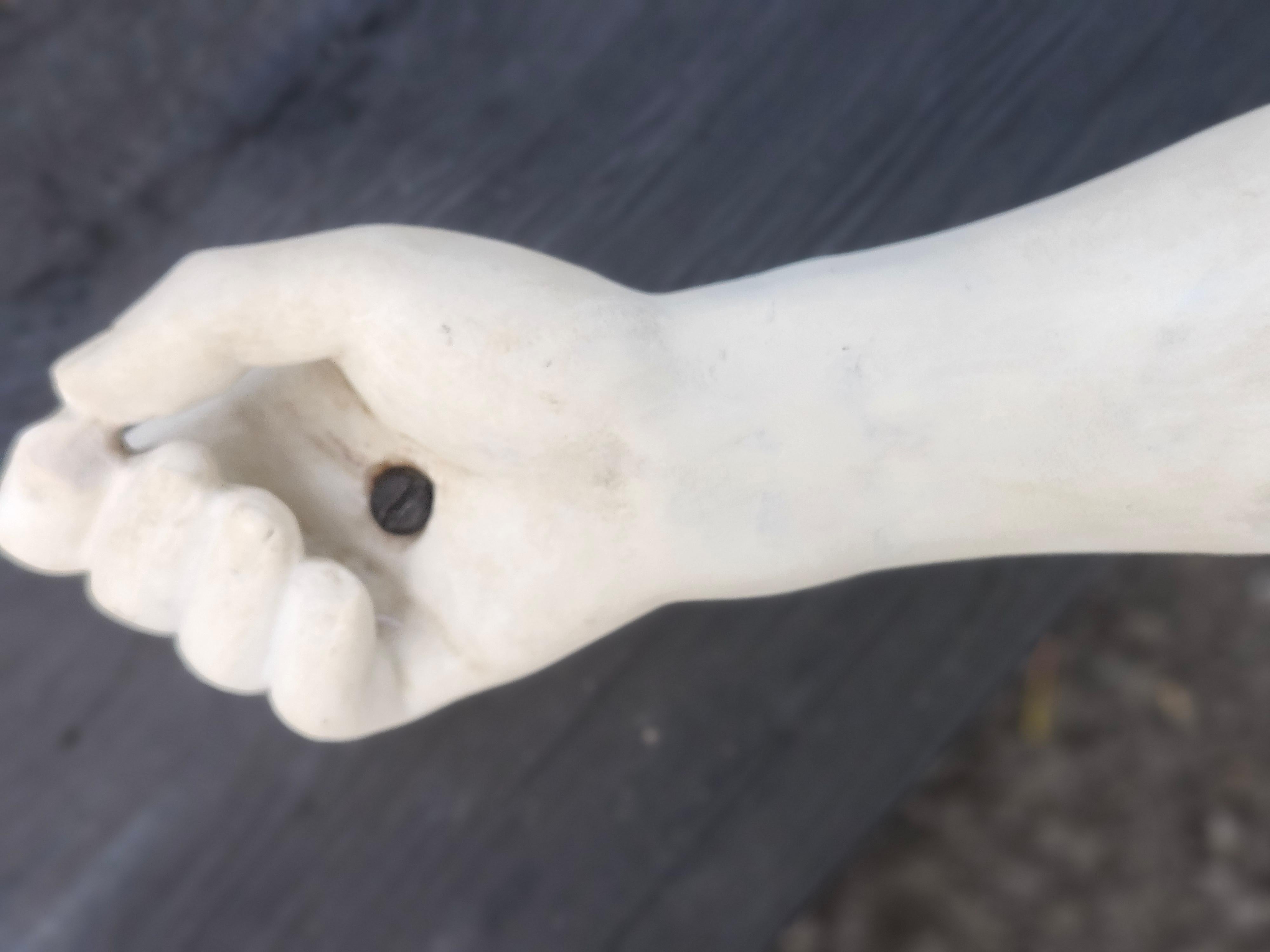 Carrara Marble Mid 19th Century Hand Chiseled  Marble Jesus On The Cross Italy For Sale
