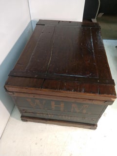 Mid-19th Century Handcrafted Wood & Iron Steamer Trunk