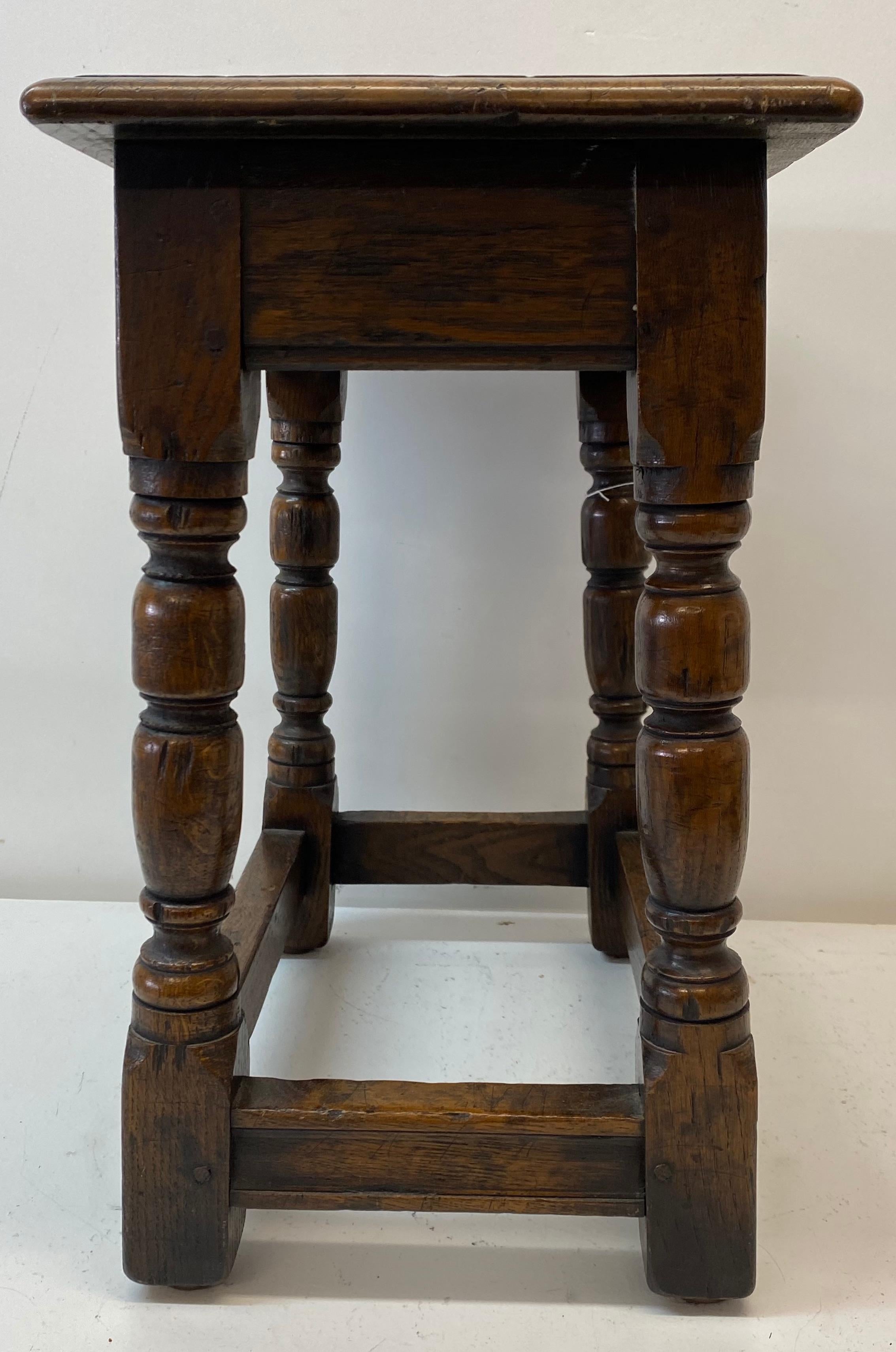 Hand-Crafted Mid 19th Century Hand Made Oak Bench / Side Table, C.1850 For Sale