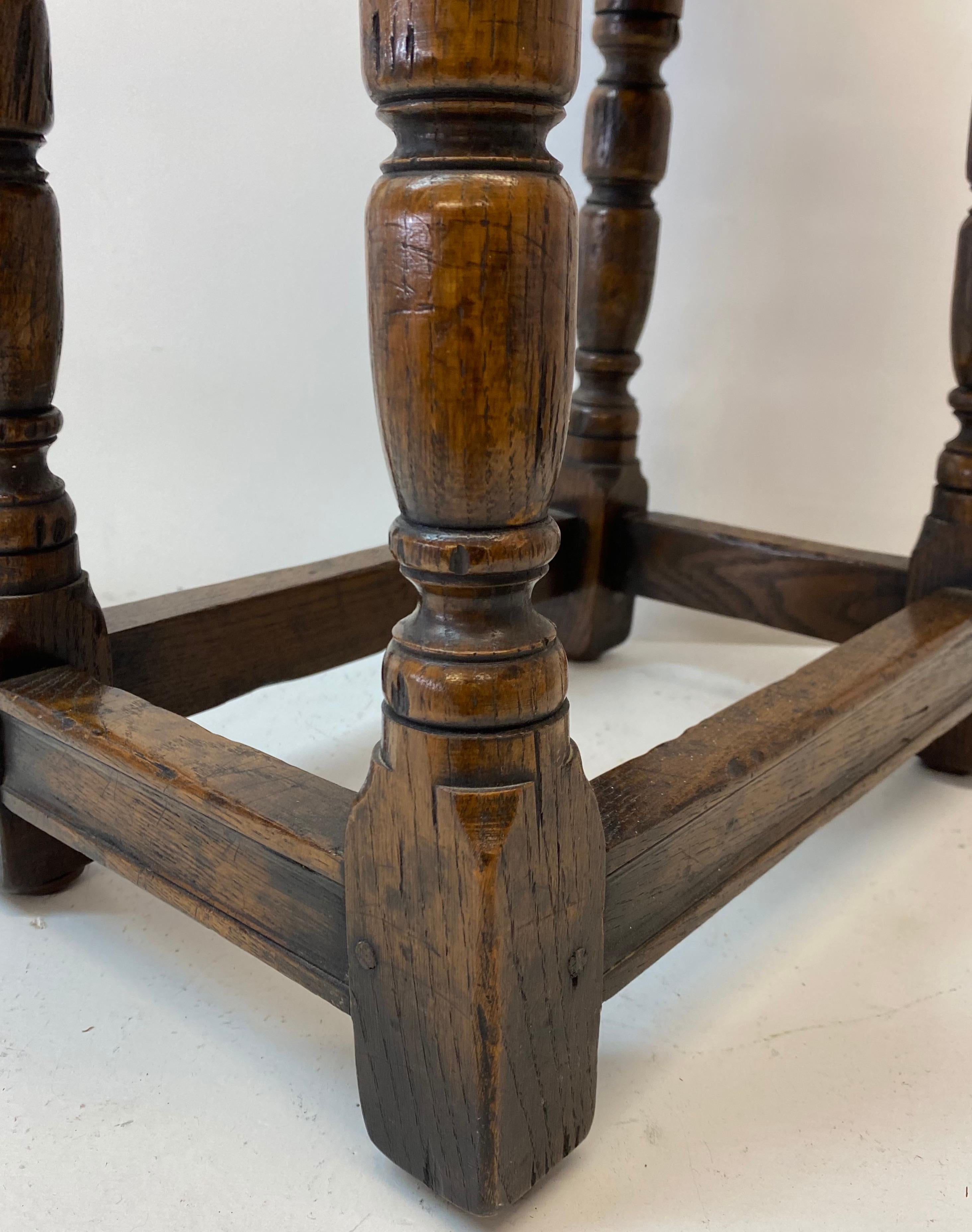 Mid 19th Century Hand Made Oak Bench / Side Table, C.1850 In Good Condition For Sale In San Francisco, CA
