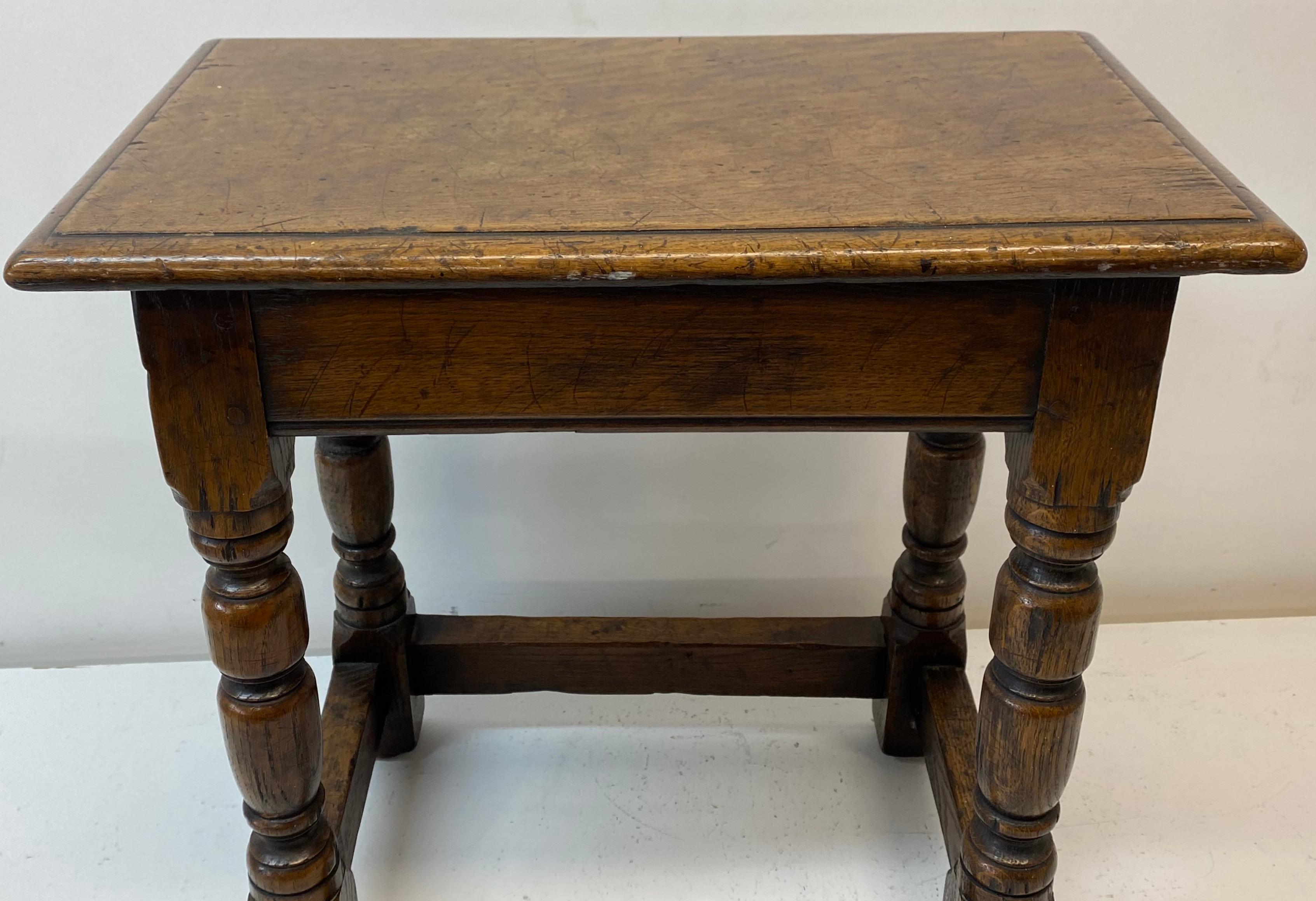 Mid 19th Century Hand Made Oak Bench / Side Table, C.1850 For Sale 2