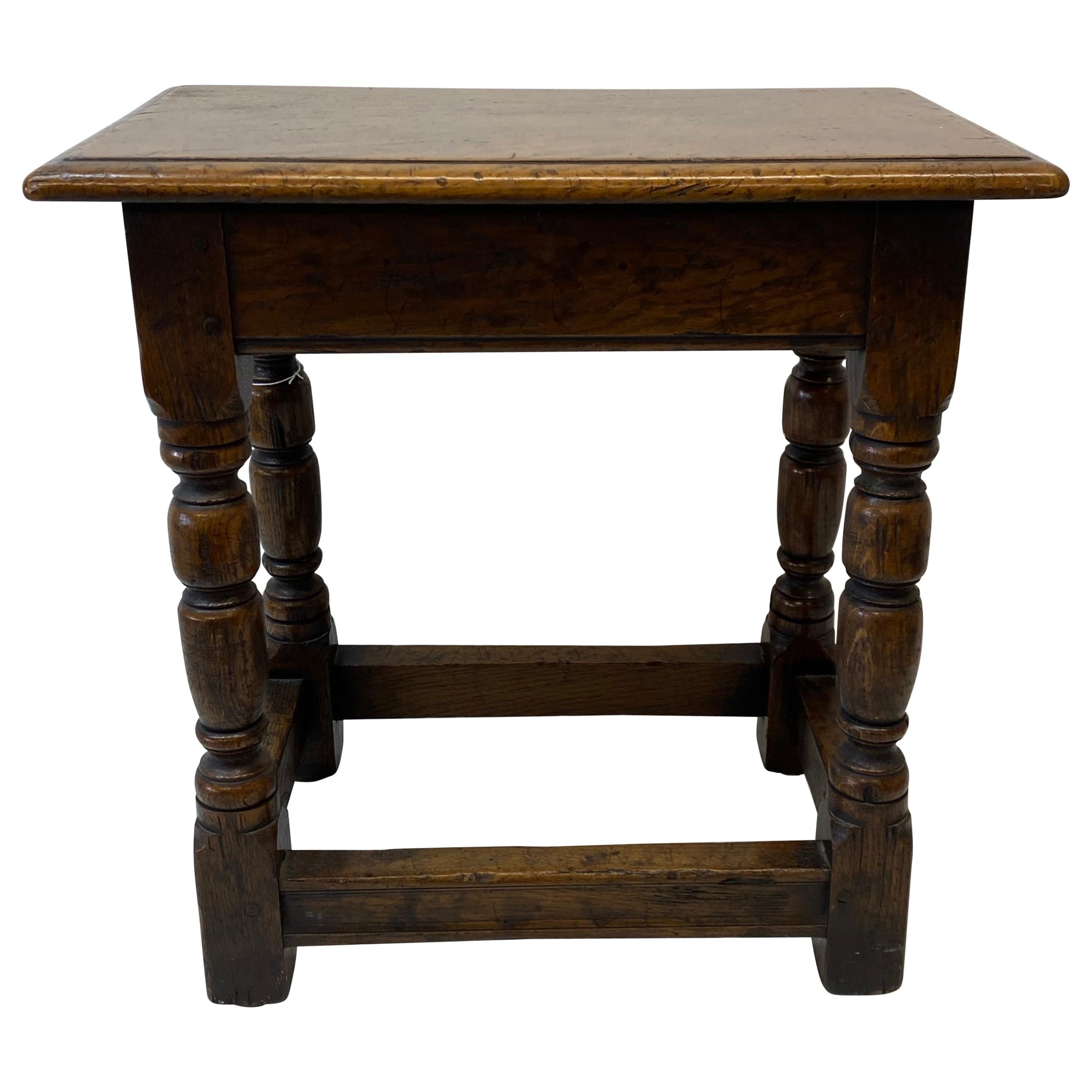 Banc / table d'appoint en Oak Hand Made du milieu du 19e siècle, C.1850