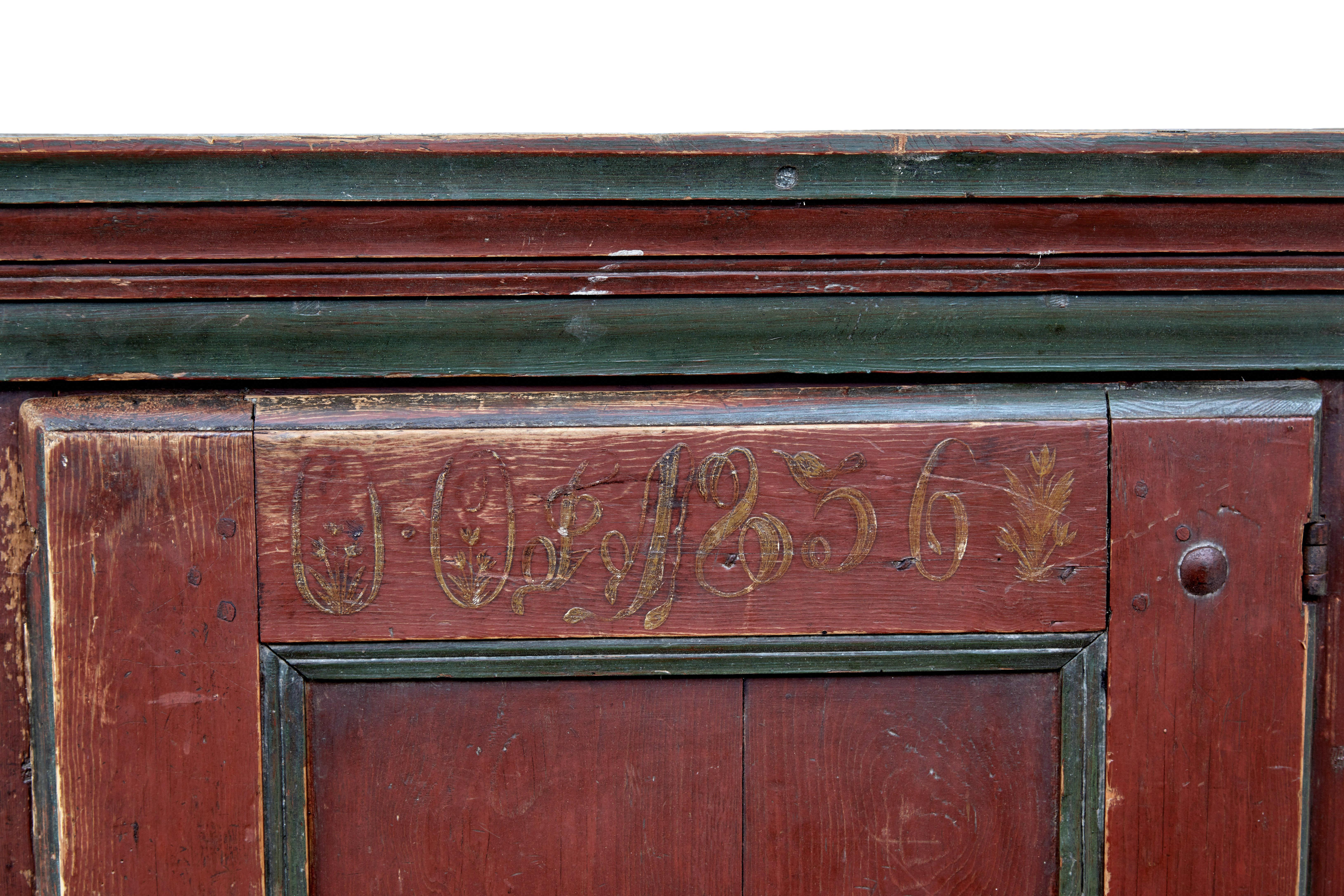 Mid-19th Century Hand Painted Folk Art Cupboard For Sale 1
