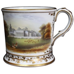 Mid-19th Century Hand-Painted Worcester Porcelain Mug George Sparks