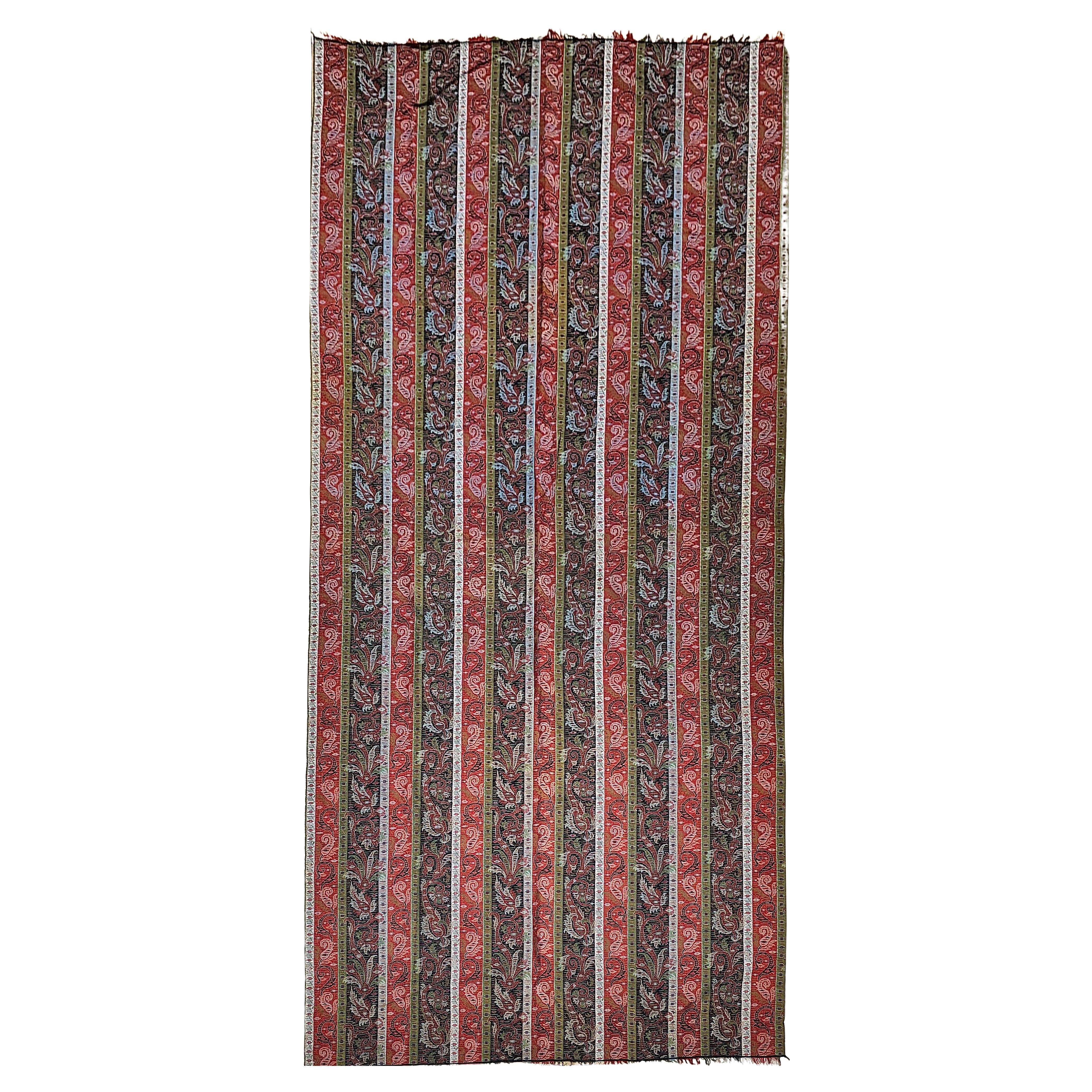 Mid-19th Century Hand-Woven Kashmiri Paisley Shawl, Wool, India