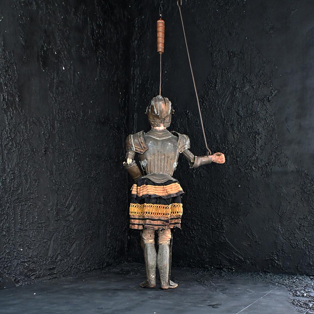 Early Victorian Mid-19th Century Handcrafted Sicilian Marionette Knight  For Sale