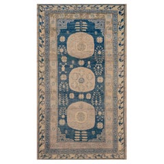 1880s Century Handwoven Antique Wool Khotan Rug