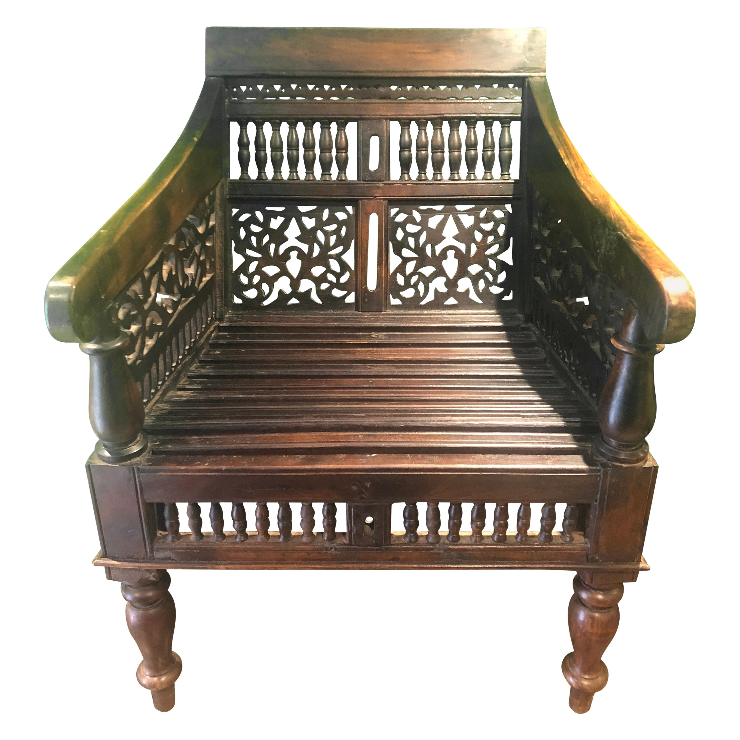 Mid-19th Century Hardwood Victorian Moorish Chair For Sale