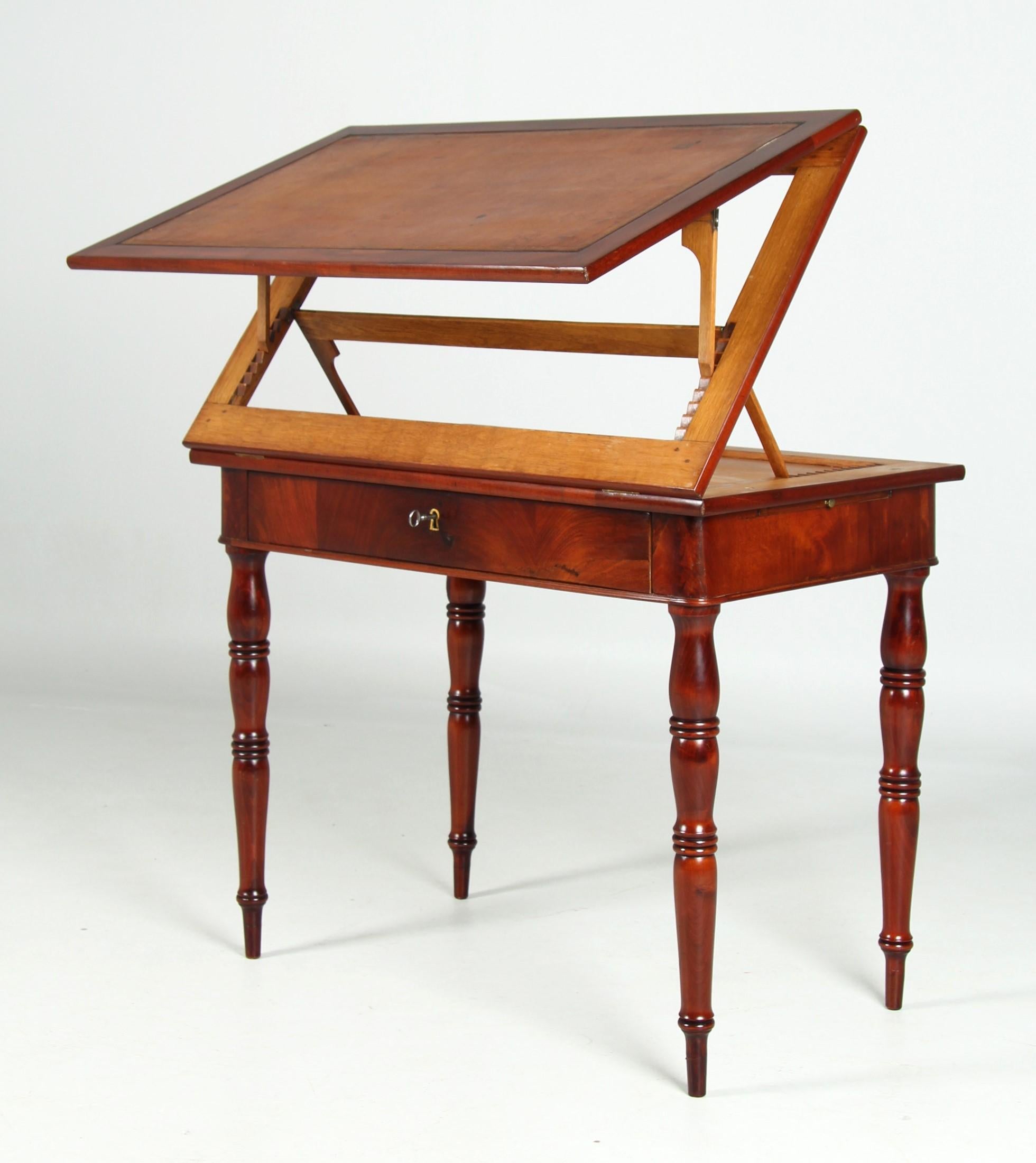 Mid 19th Century High-Adjustable Architect's Table, Mahogany, France, circa 1850 For Sale 11
