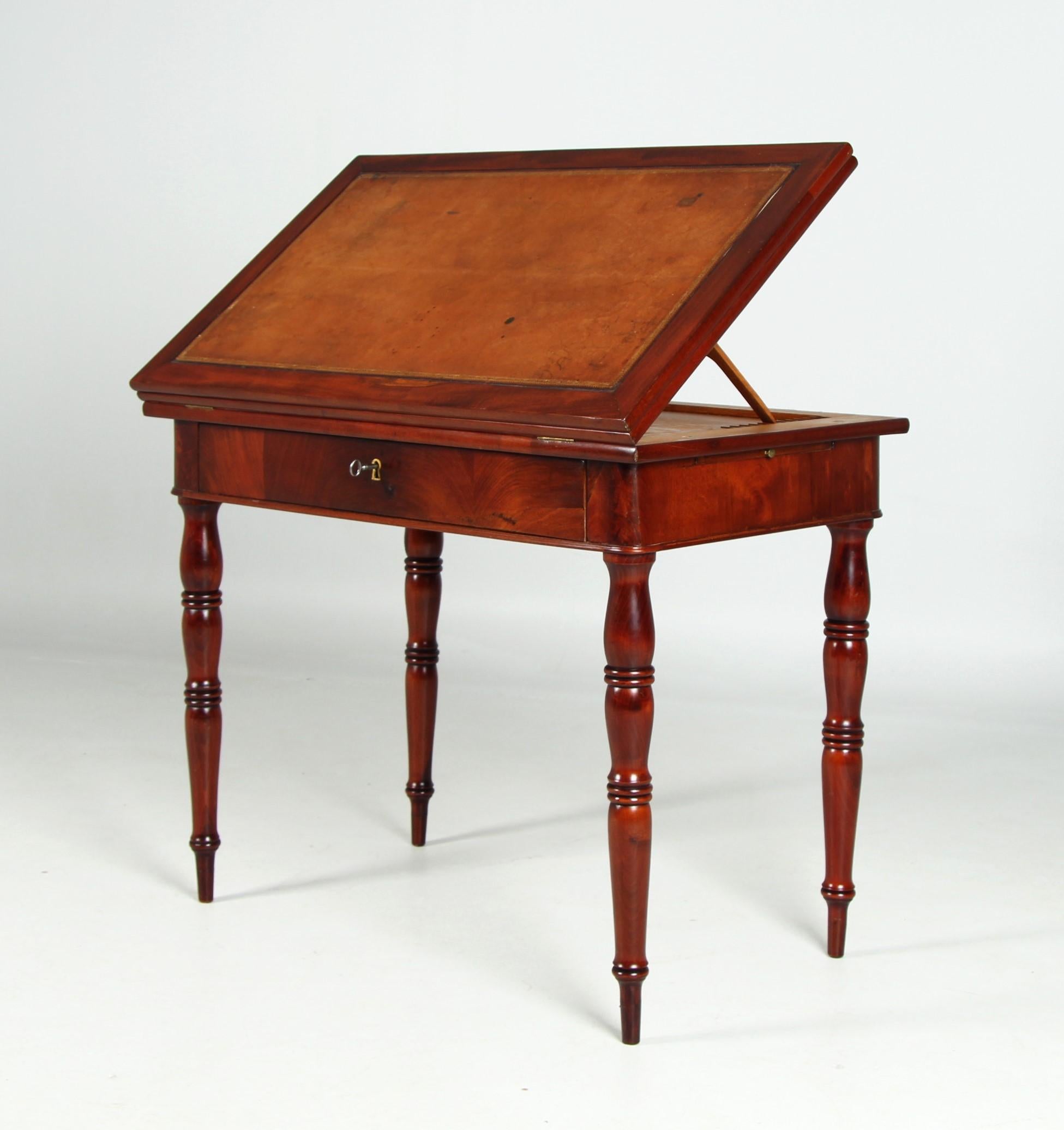 Louis Philippe Mid 19th Century High-Adjustable Architect's Table, Mahogany, France, circa 1850 For Sale