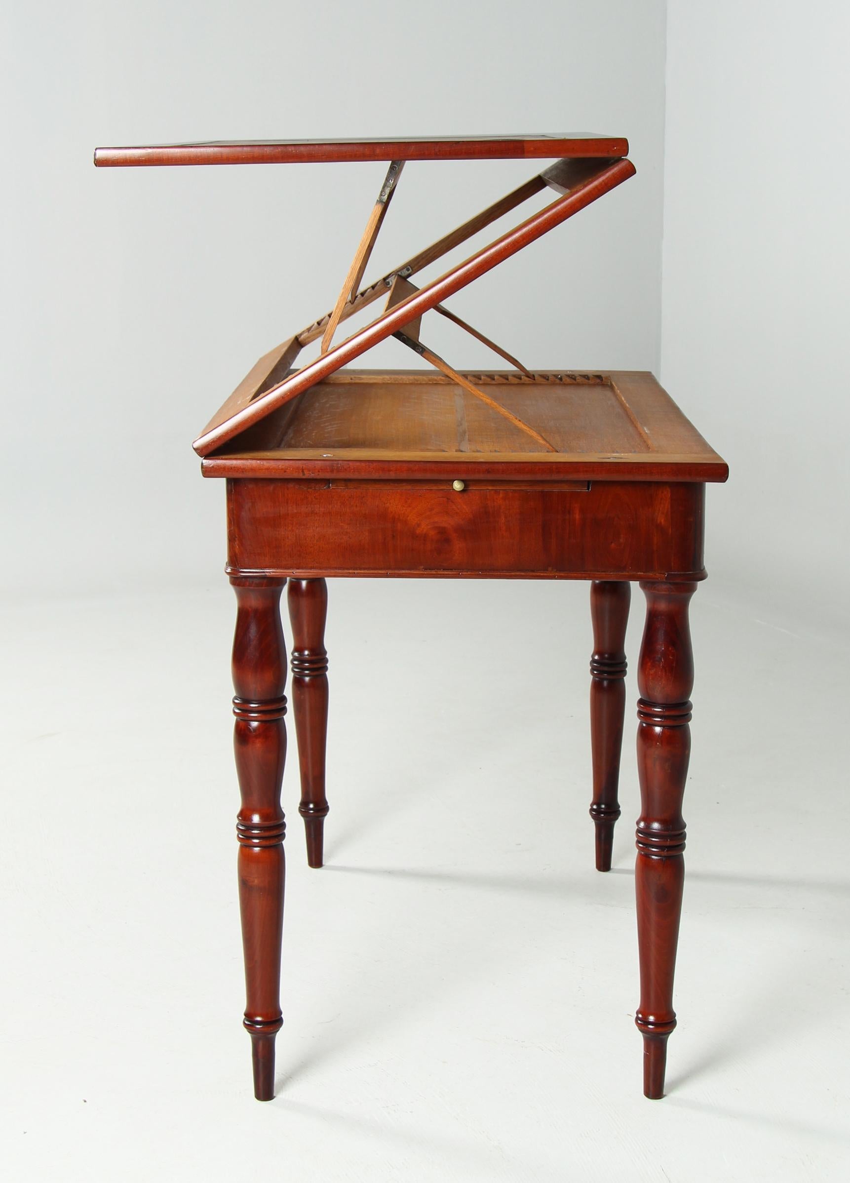 Mid 19th Century High-Adjustable Architect's Table, Mahogany, France, circa 1850 For Sale 3