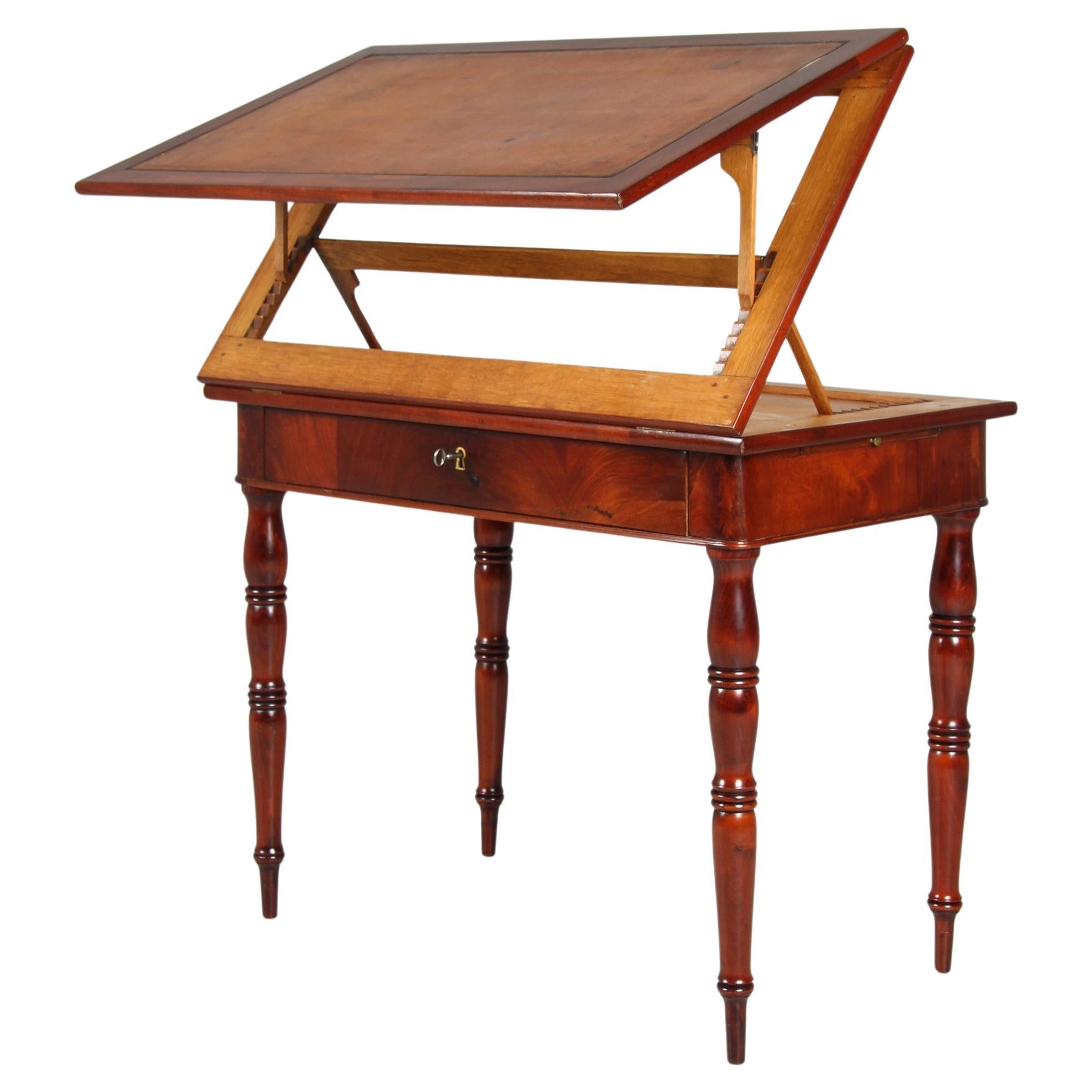 Mid 19th Century High-Adjustable Architect's Table, Mahogany, France, circa 1850 For Sale