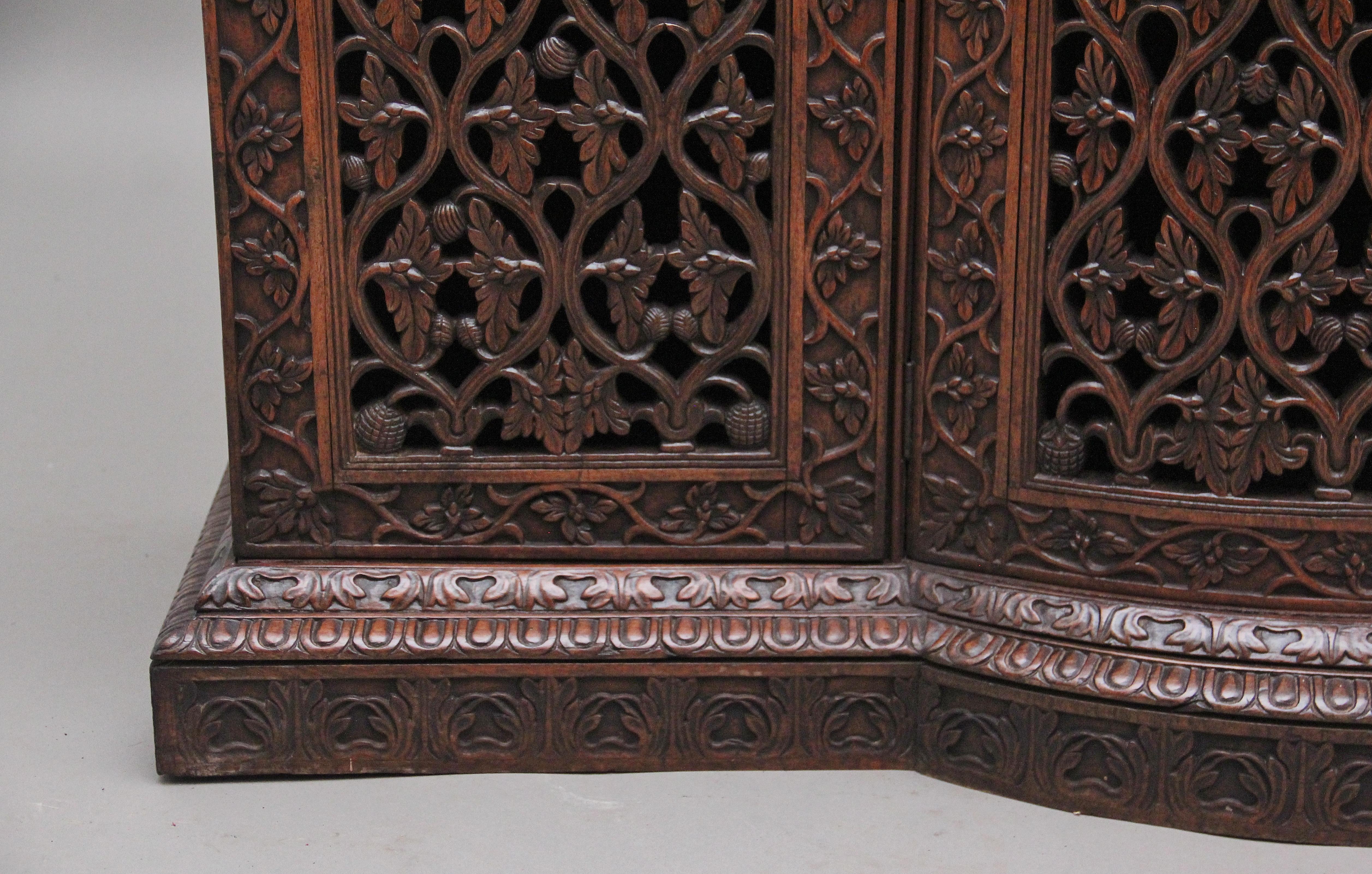 Mid-19th Century Highly Carved Anglo-Indian Cabinet 4