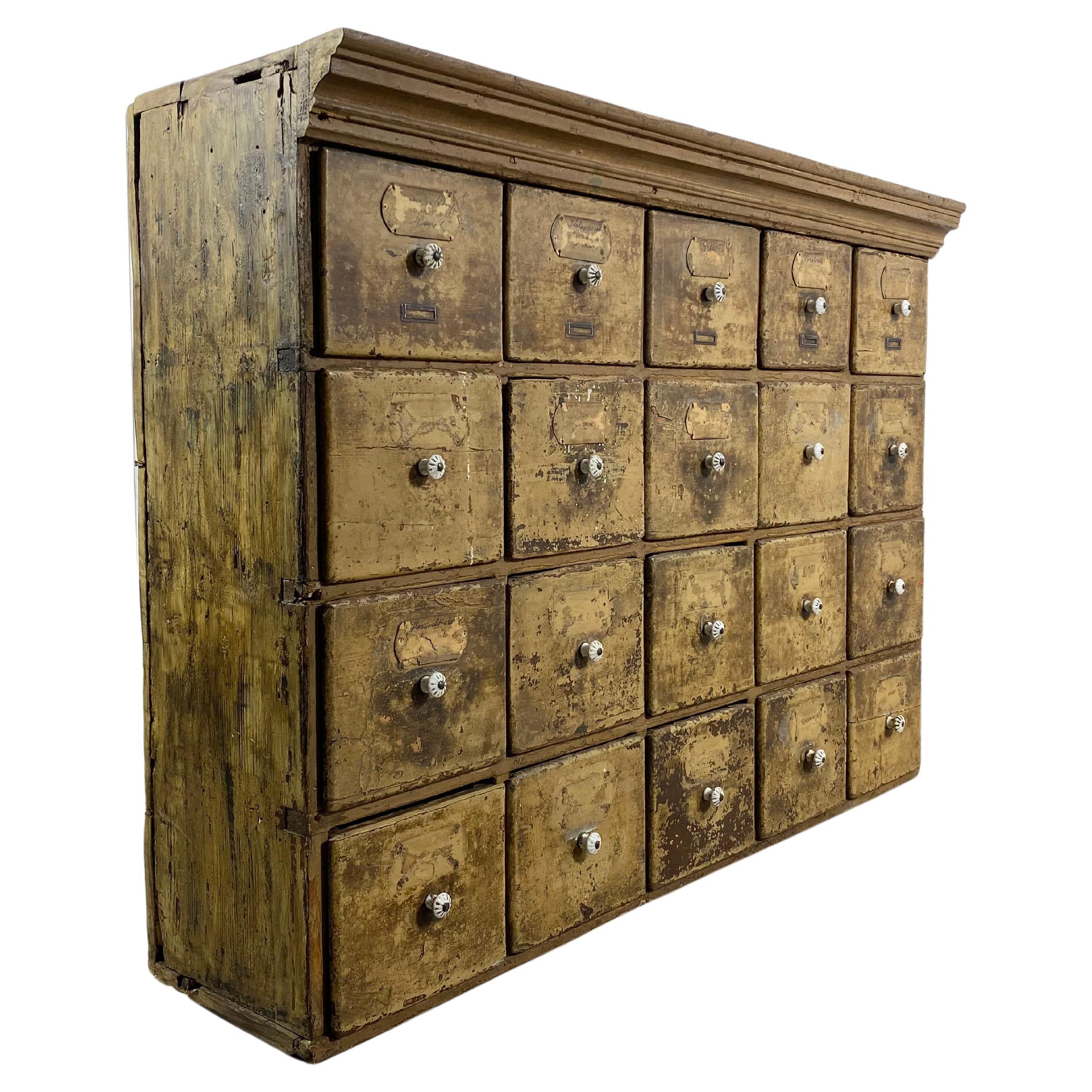 Mid-19th Century Hungarian Multi-Drawered Ironmongery Cabinet For Sale