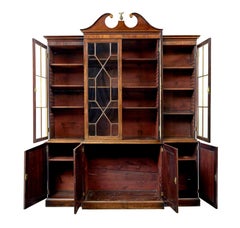 Mid 19th century inlaid breakfront bookcase