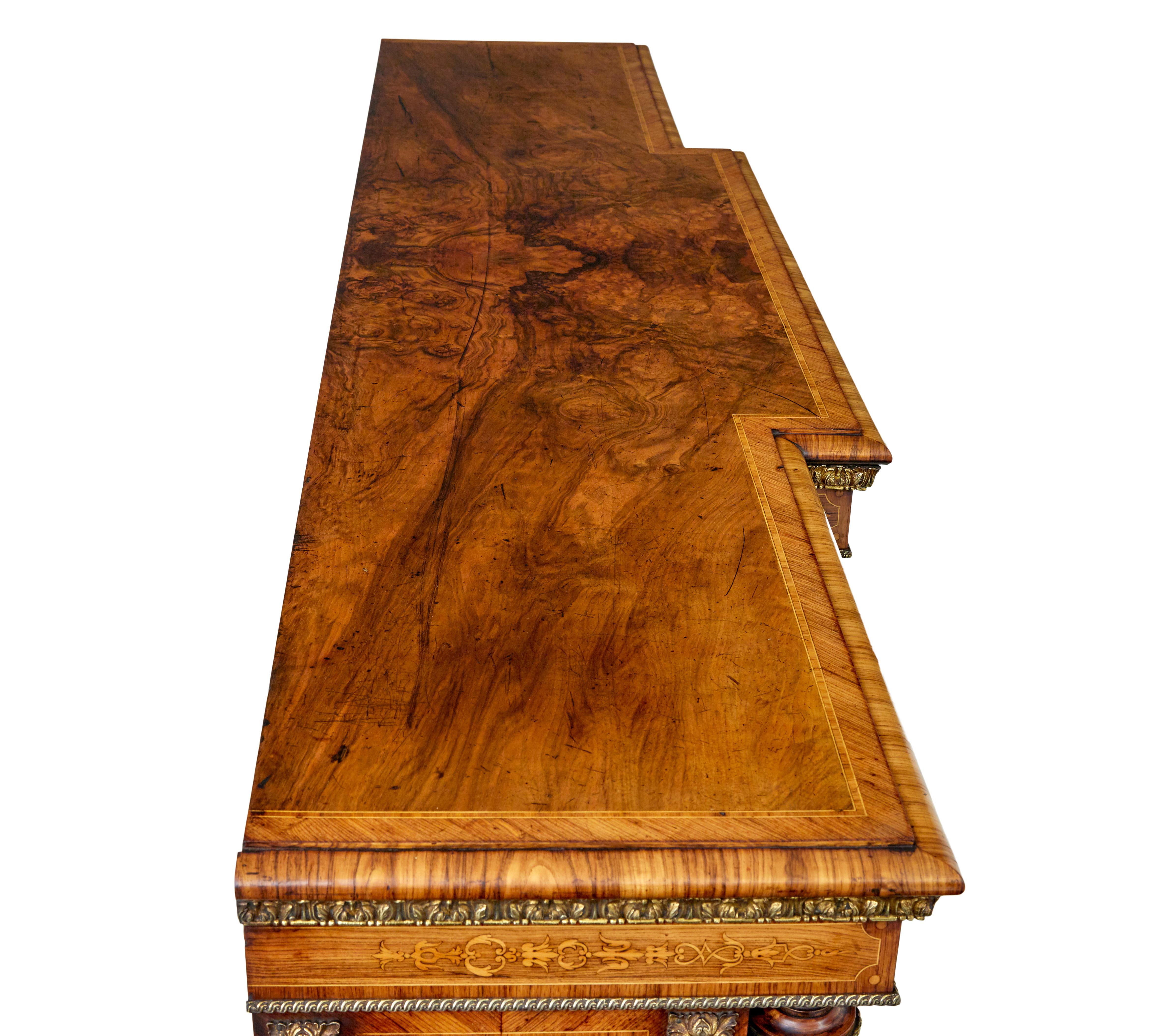 Mid 19th century inlaid walnut credenza sideboard For Sale 4