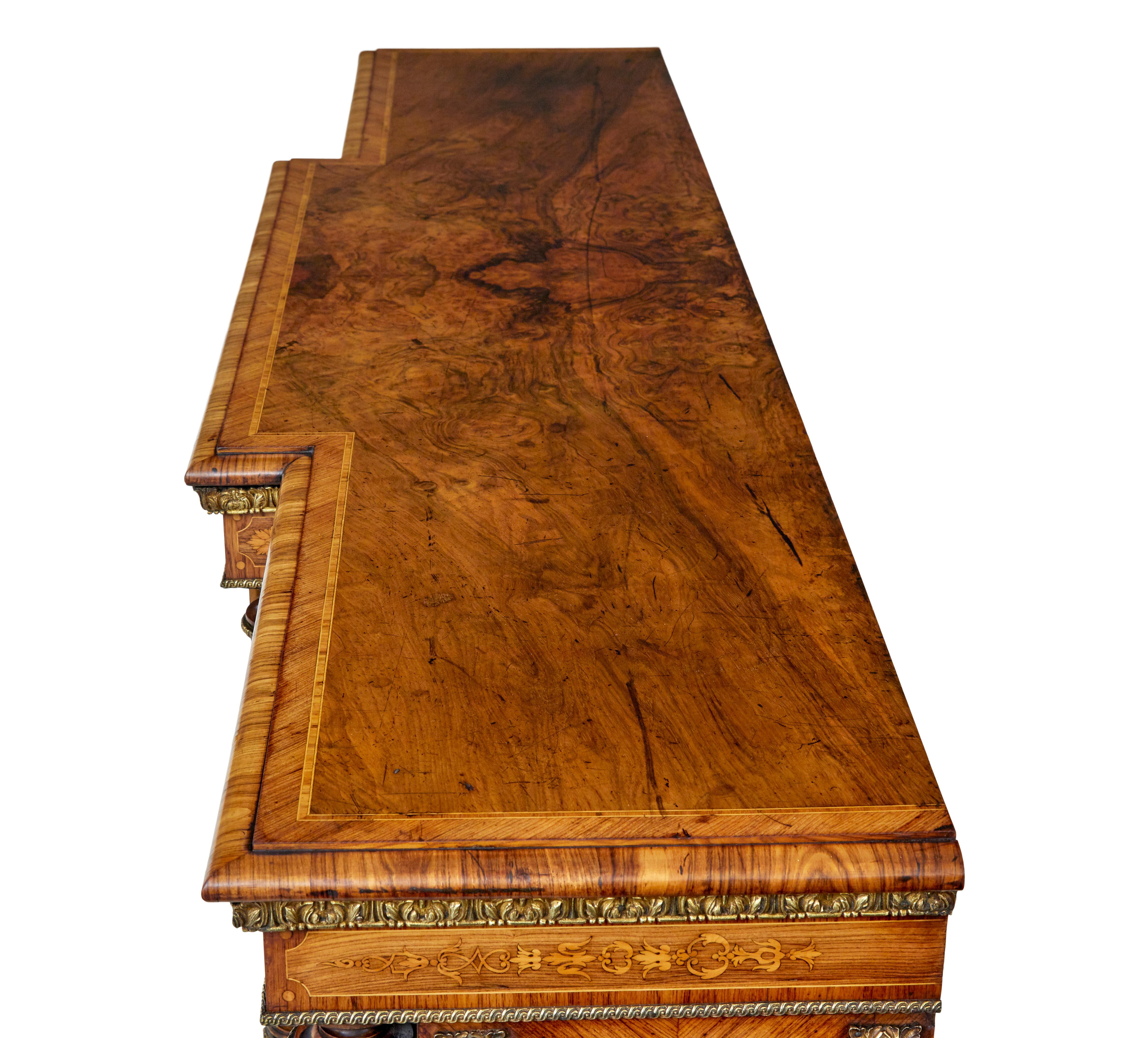 Mid 19th century inlaid walnut credenza sideboard For Sale 5