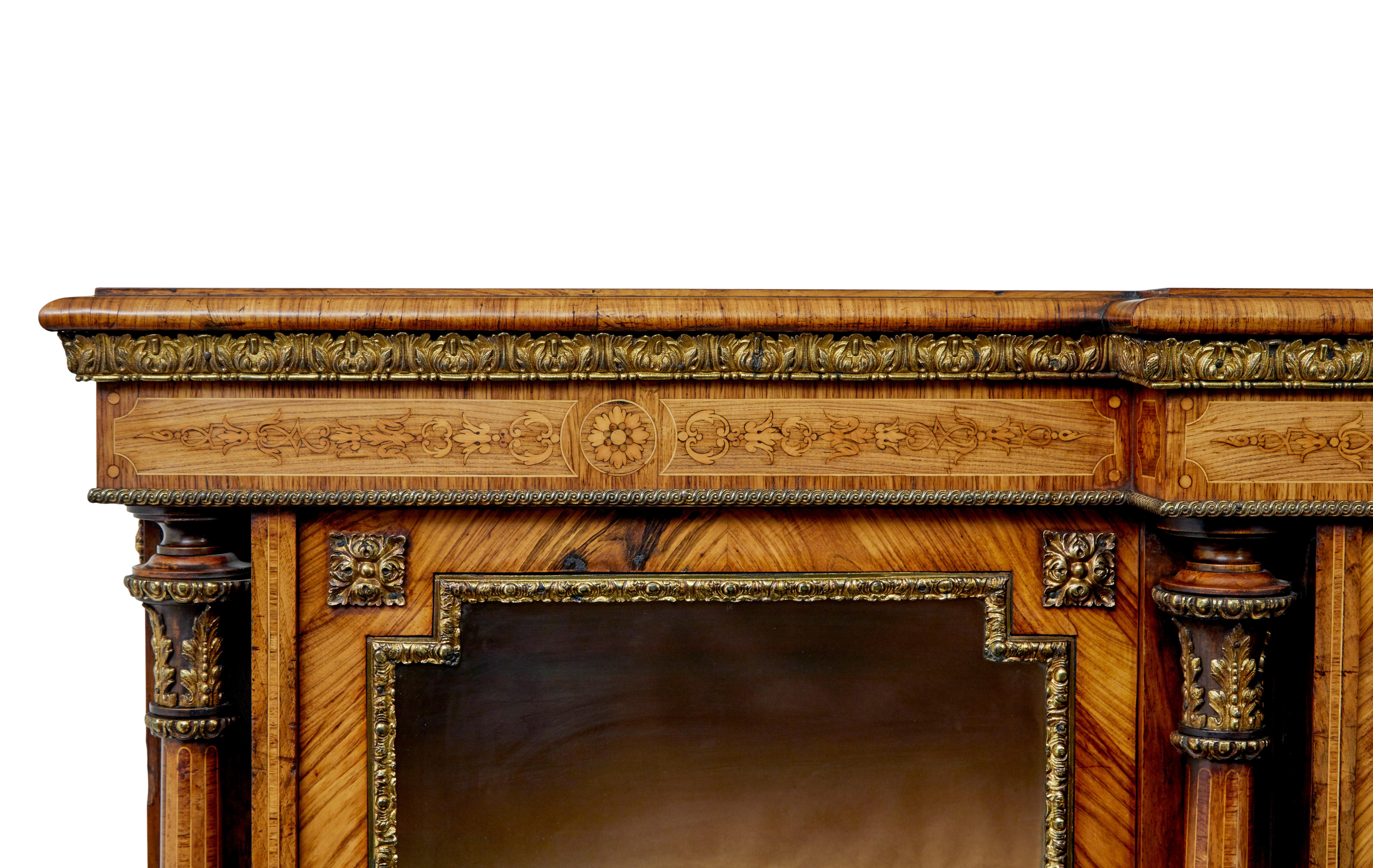 19th Century Mid 19th century inlaid walnut credenza sideboard For Sale