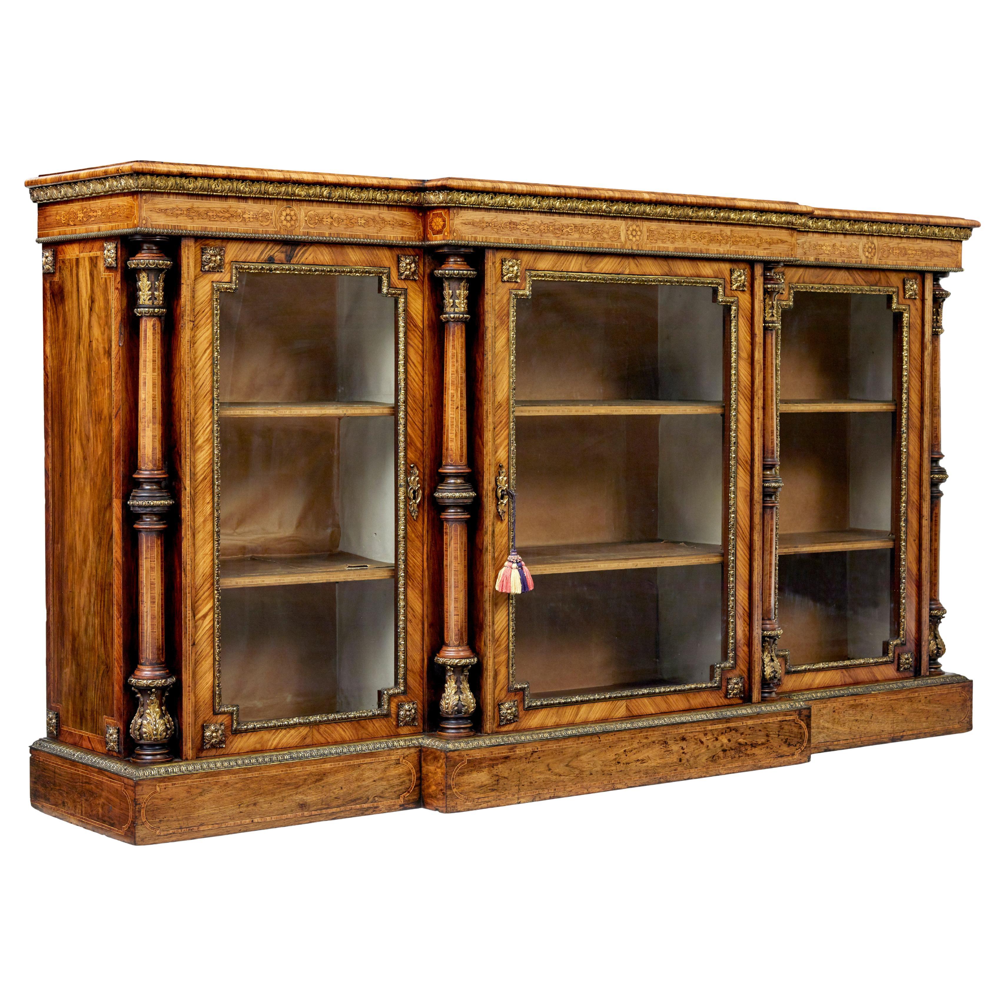 Mid 19th century inlaid walnut credenza sideboard For Sale