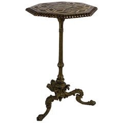 Mid 19th Century Inlaid Wood Tripod Table