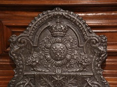 Mid-19th Century Iron Fireback with French Royal Coat of Arms and Fleurs-de-Lys