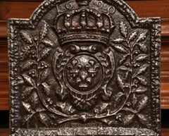 Mid-19th Century Iron Fireback with French Royal Coat of Arms and Fleurs-de-Lys