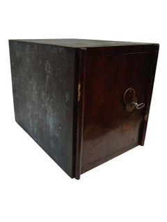 Mid-19th Century Iron Safe with Faux Wood Front and Working Lock