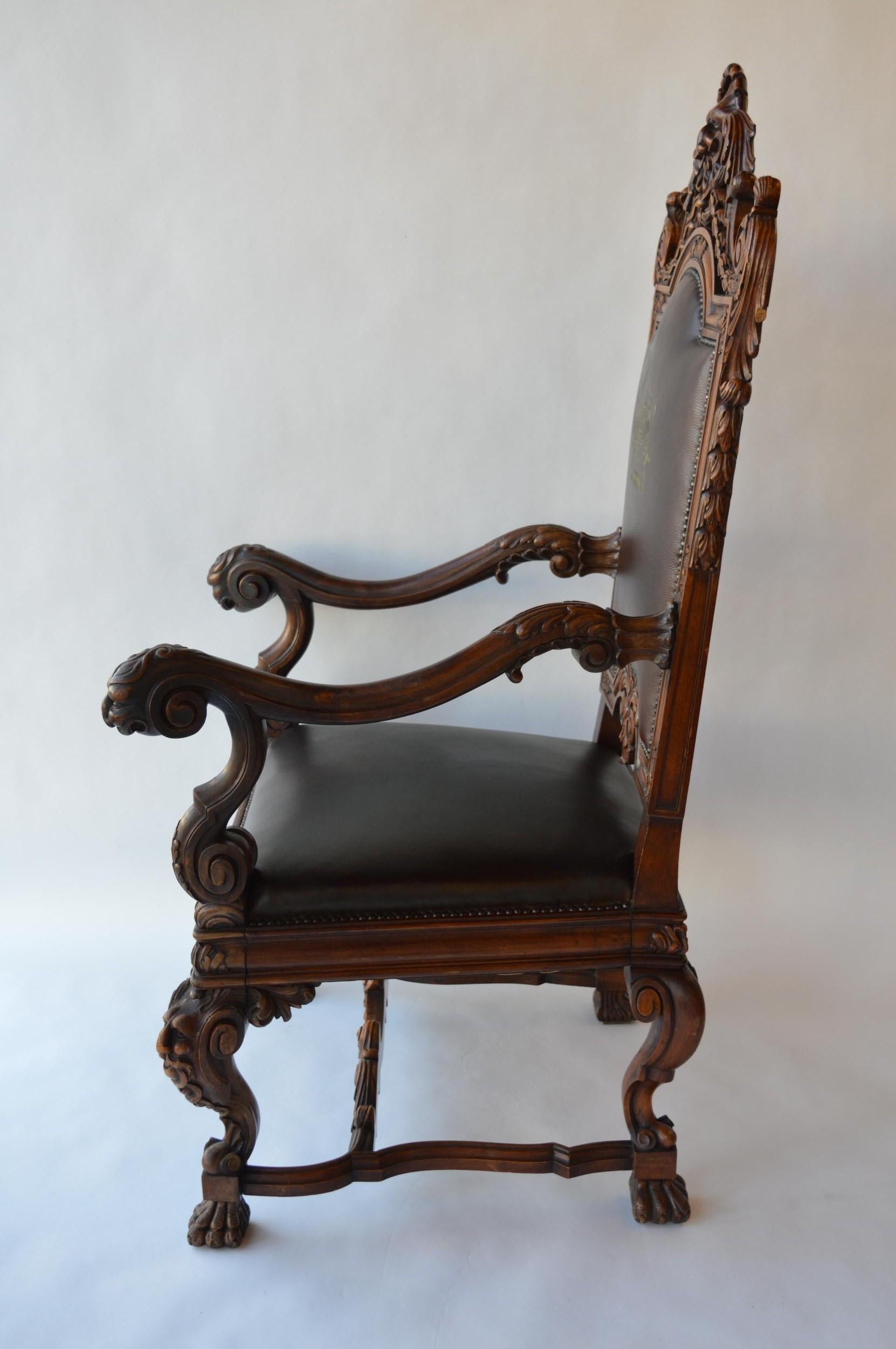 Mid-19th Century Italian Baroque Style Armchair For Sale 6