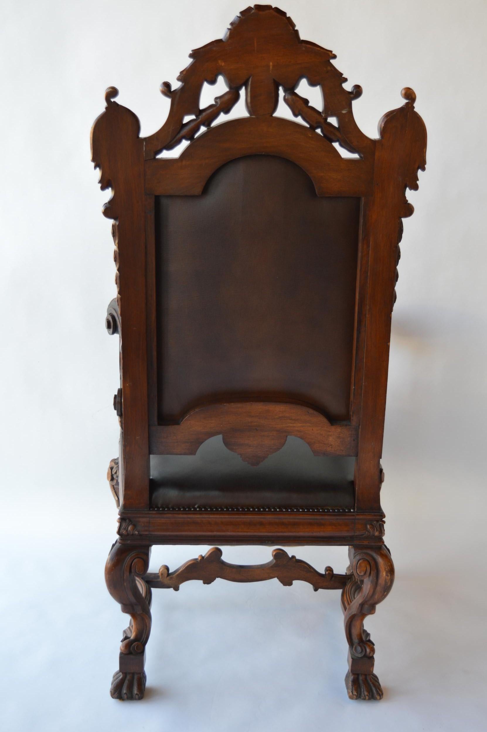 Mid-19th Century Italian Baroque Style Armchair For Sale 4