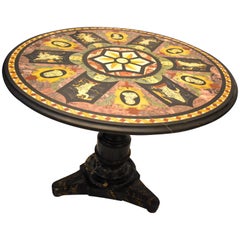 Mid-19th Century Italian Centre Table with Inlaid Marble Top