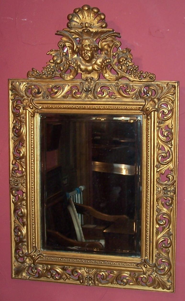 Mid-19th Century Italian Giltwood and Gesso Wall Mirror 1