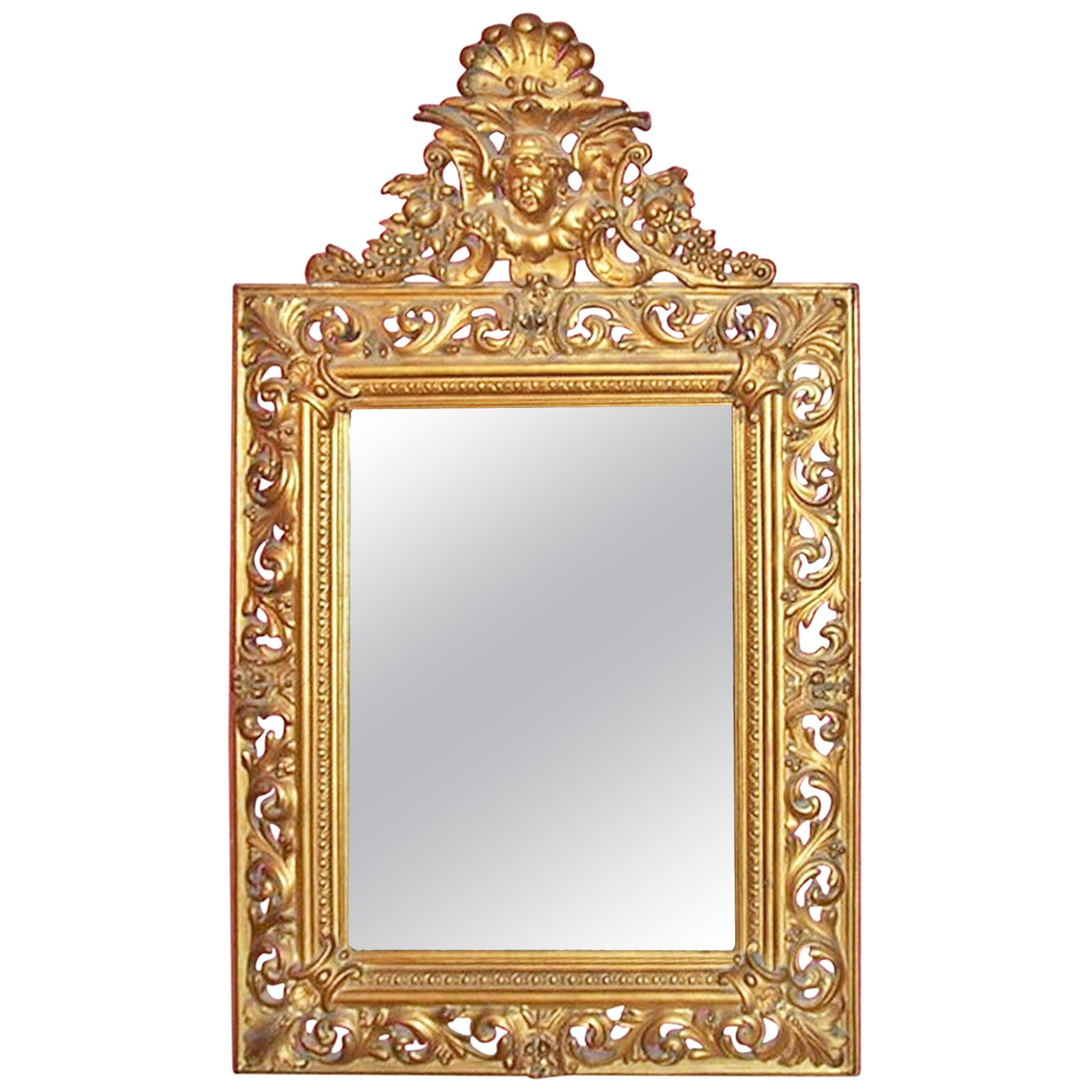 Mid-19th Century Italian Giltwood and Gesso Wall Mirror