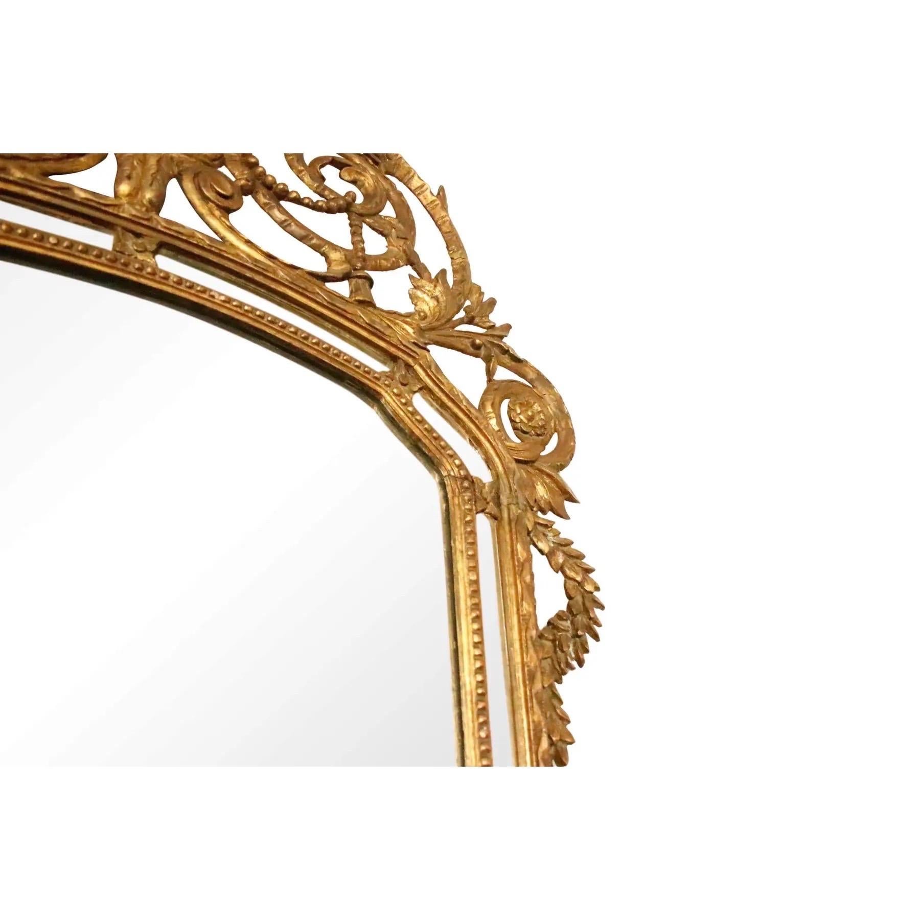 Miroir italien en bois doré du milieu du 19e siècle Bon état - En vente à Sarasota, FL