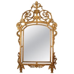 Miroir italien en bois doré du milieu du 19e siècle